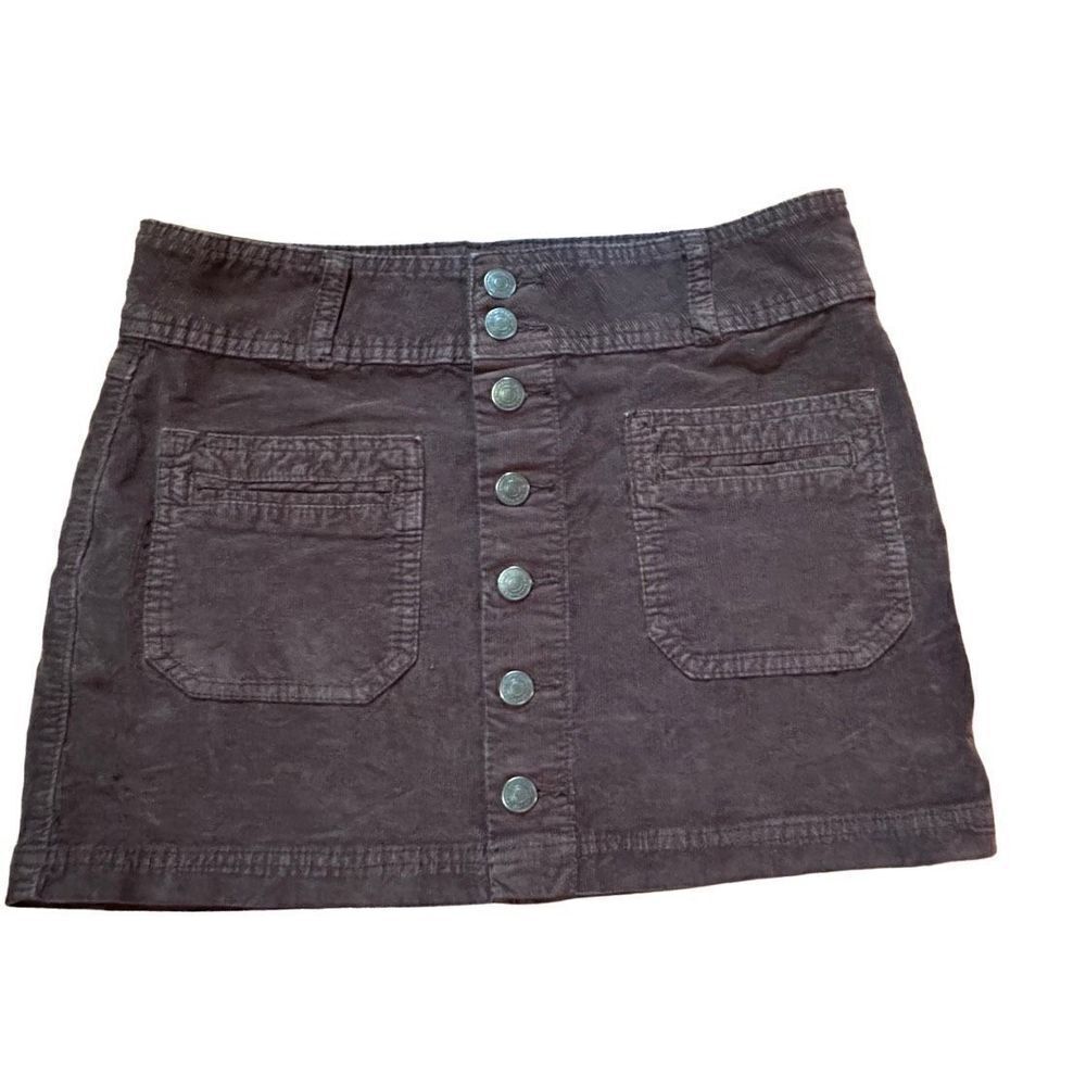 Free People Joanie Cord Brown Patch Pocket Corduroy Skirt Sz 27